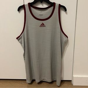 Grey & Red Adidas Athletic Tank Top